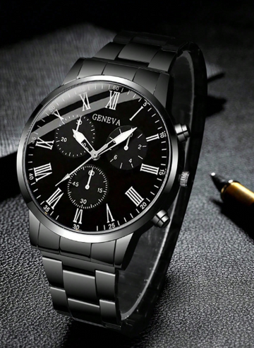 Business Men's Quartz Watch Set