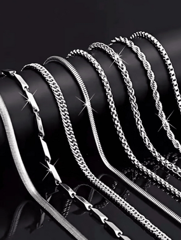 Stainless Steel Chain Necklace Set