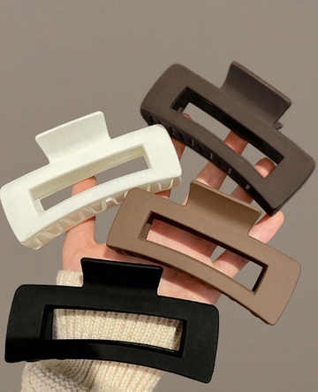 Black, White, Brown 4.33in/11cm Square Hair Clips
