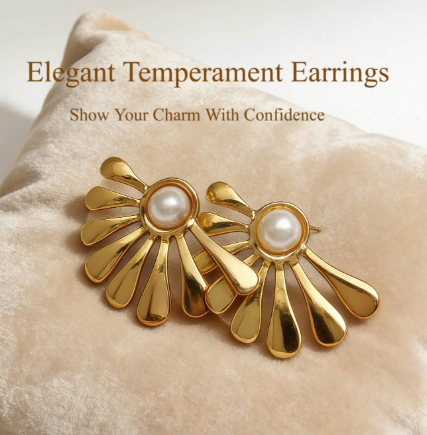 Gold-Tone Statement Pearl Earrings