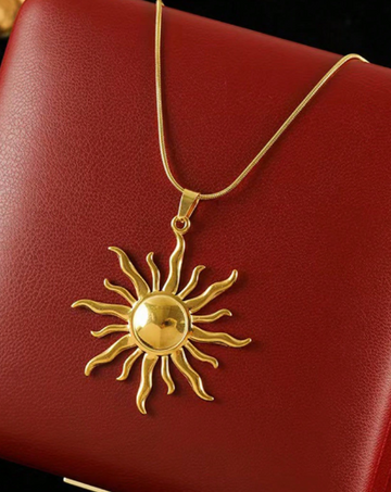 Gold Plated Vintage Sun Necklace