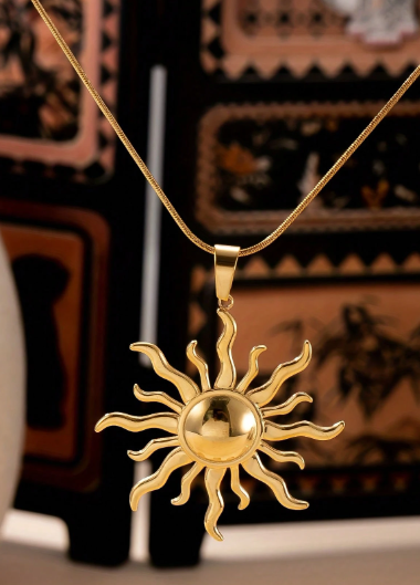 Gold Plated Vintage Sun Necklace