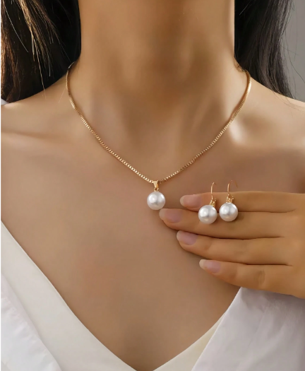 Stainless Steel Jewelry Set, Including Necklace & Earrings.