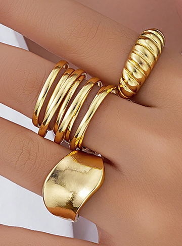 Asymmetric Pearl Flower Rings