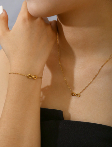 18K Gold Plated Titanium Steel Infinity Loop Necklace