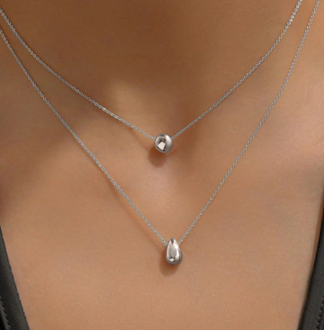 Double Layer Water Drop Beaded Necklace