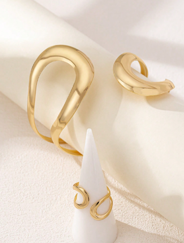 Geometric Hollow Design Women Ring