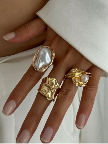 Gold Abstract Metal Ring