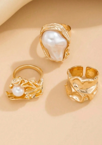 Gold Abstract Metal Ring