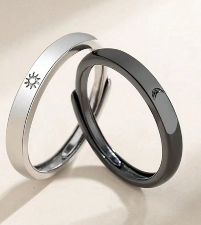 Sun & Moon Design Couple Rings