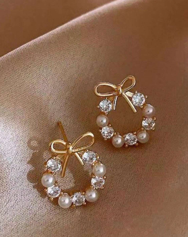 Korean Chic Bow Stud Earrings