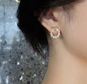 Korean Chic Bow Stud Earrings
