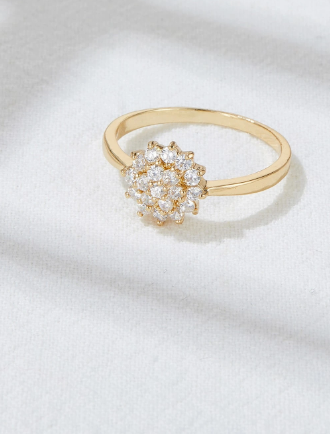 Zirconia Flower Decor Ring