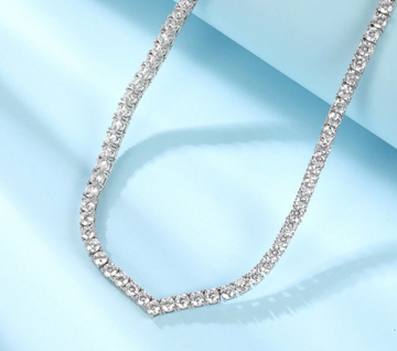 Cubic Zirconia Necklace, 18K