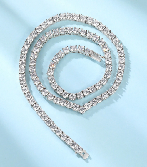 Cubic Zirconia Necklace, 18K