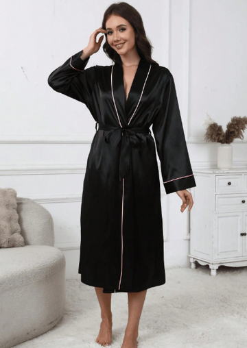 V-Neck Belt Design Bathrobe