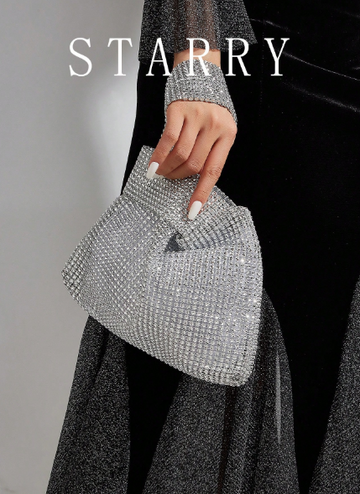 Rhinestone Decorated Shoulder Bag
