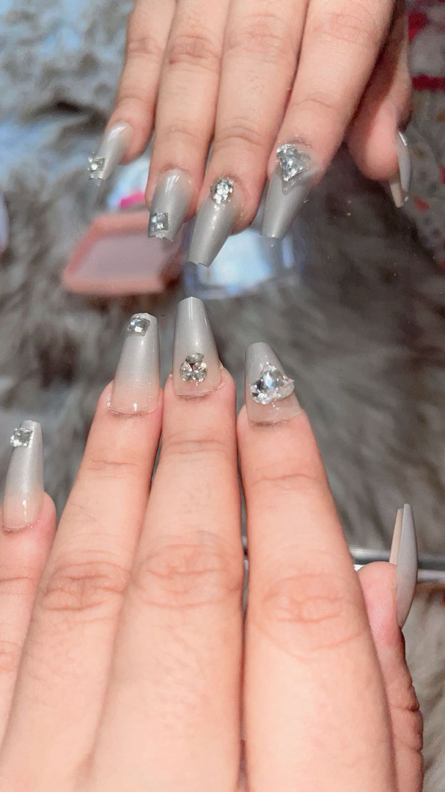 Premium Metallic Nude Press-On Nail Kit (Full Set with Tools)